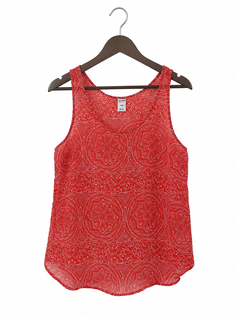 Old Navy Red Patterned Sleeveless Camisole